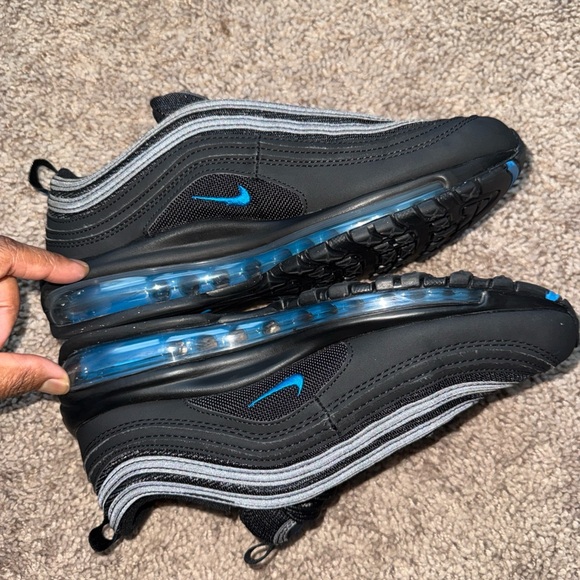 Size 6.5Y - Nike Air Max 97 Low Black Dark Marina Blue (GS), CN9580-001, No Box - Picture 7 of 10